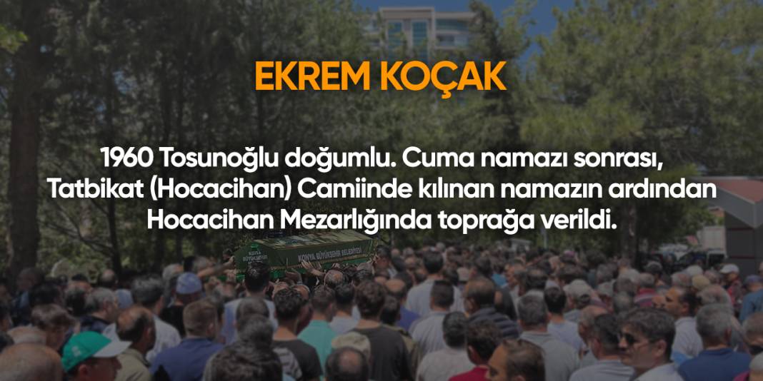 Konya'da bugün vefat edenler | 10 Ocak 2025 14